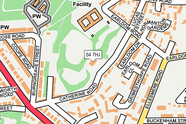 S4 7HJ map - OS OpenMap – Local (Ordnance Survey)