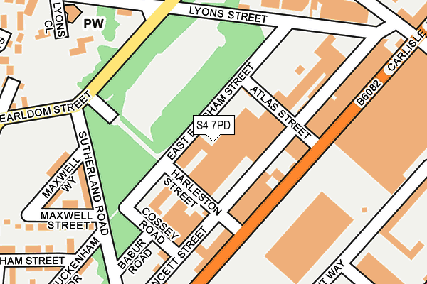 S4 7PD map - OS OpenMap – Local (Ordnance Survey)