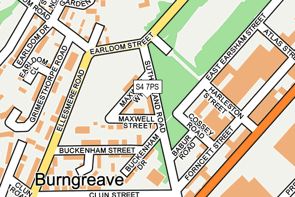 S4 7PS map - OS OpenMap – Local (Ordnance Survey)