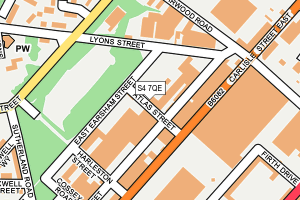 S4 7QE map - OS OpenMap – Local (Ordnance Survey)
