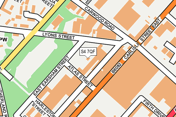S4 7QF map - OS OpenMap – Local (Ordnance Survey)