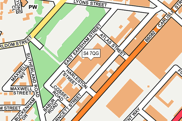 S4 7QG map - OS OpenMap – Local (Ordnance Survey)