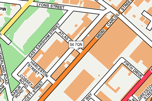 S4 7QN map - OS OpenMap – Local (Ordnance Survey)