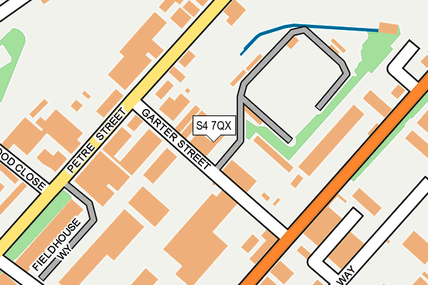 S4 7QX map - OS OpenMap – Local (Ordnance Survey)