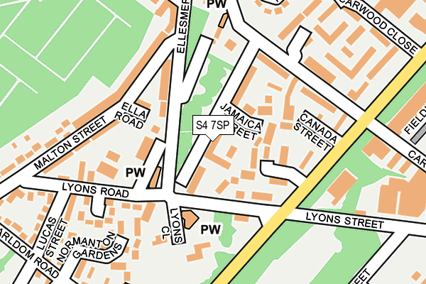 S4 7SP map - OS OpenMap – Local (Ordnance Survey)