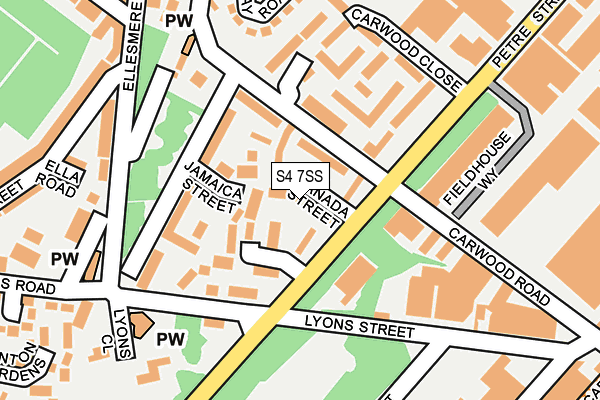 S4 7SS map - OS OpenMap – Local (Ordnance Survey)