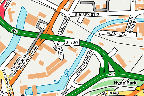 S4 7SW map - OS OpenMap – Local (Ordnance Survey)