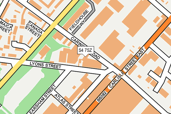 S4 7SZ map - OS OpenMap – Local (Ordnance Survey)
