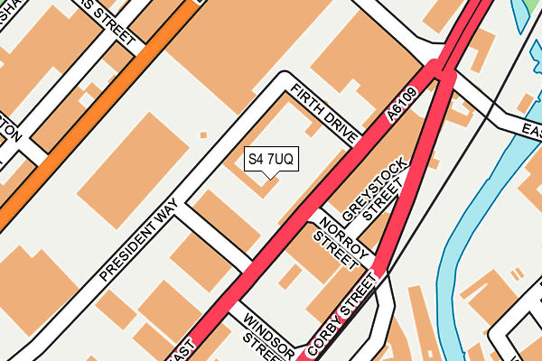 S4 7UQ map - OS OpenMap – Local (Ordnance Survey)