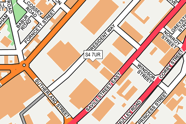 S4 7UR map - OS OpenMap – Local (Ordnance Survey)