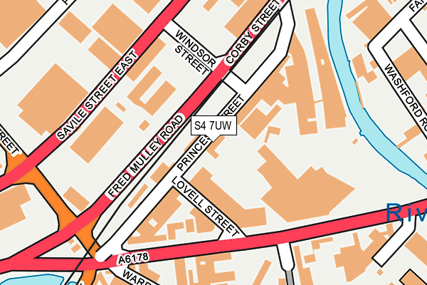 S4 7UW map - OS OpenMap – Local (Ordnance Survey)