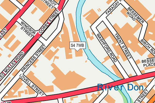 S4 7WB map - OS OpenMap – Local (Ordnance Survey)