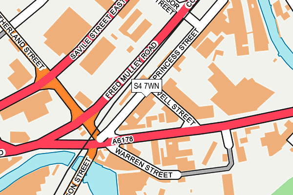 S4 7WN map - OS OpenMap – Local (Ordnance Survey)