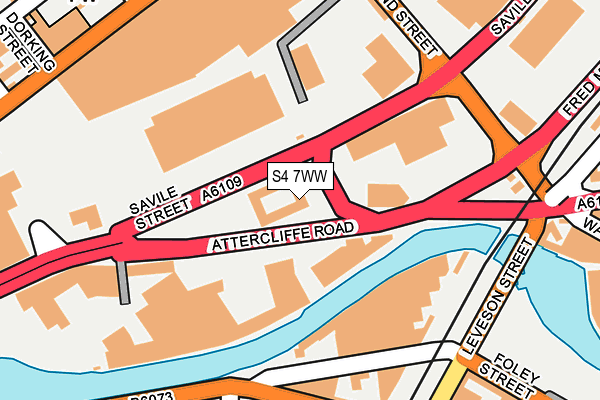 S4 7WW map - OS OpenMap – Local (Ordnance Survey)