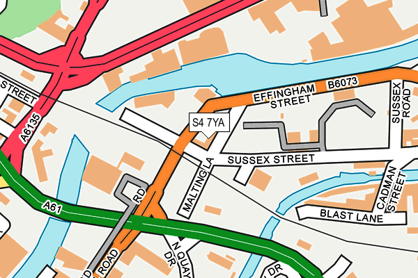 S4 7YA map - OS OpenMap – Local (Ordnance Survey)