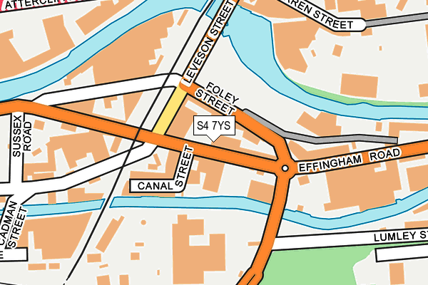 S4 7YS map - OS OpenMap – Local (Ordnance Survey)