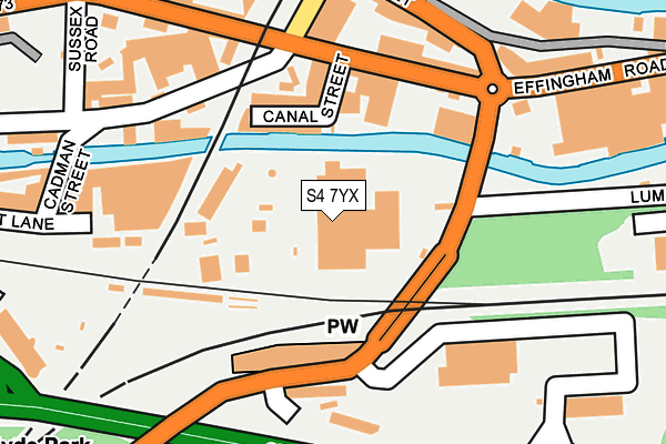 S4 7YX map - OS OpenMap – Local (Ordnance Survey)