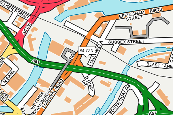 S4 7ZN map - OS OpenMap – Local (Ordnance Survey)