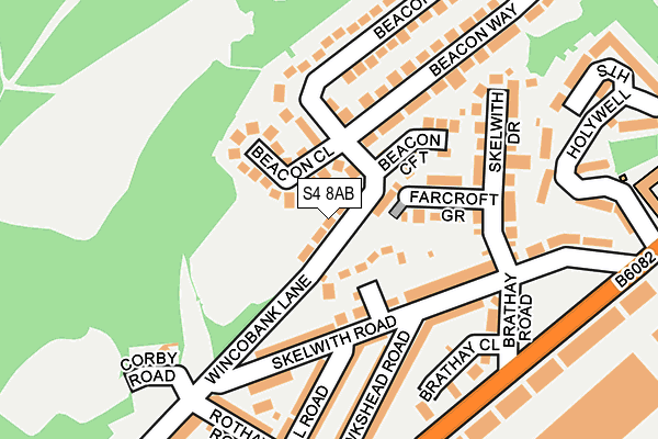 S4 8AB map - OS OpenMap – Local (Ordnance Survey)