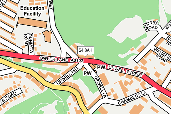 S4 8AH map - OS OpenMap – Local (Ordnance Survey)