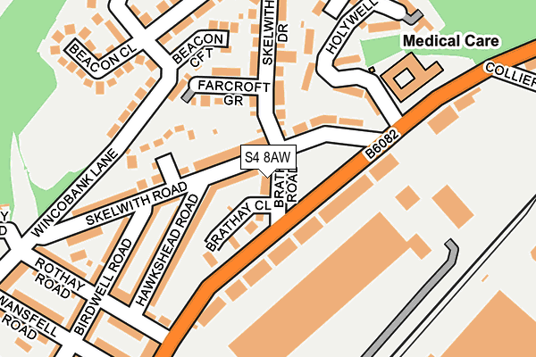 S4 8AW map - OS OpenMap – Local (Ordnance Survey)