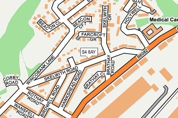 S4 8AY map - OS OpenMap – Local (Ordnance Survey)