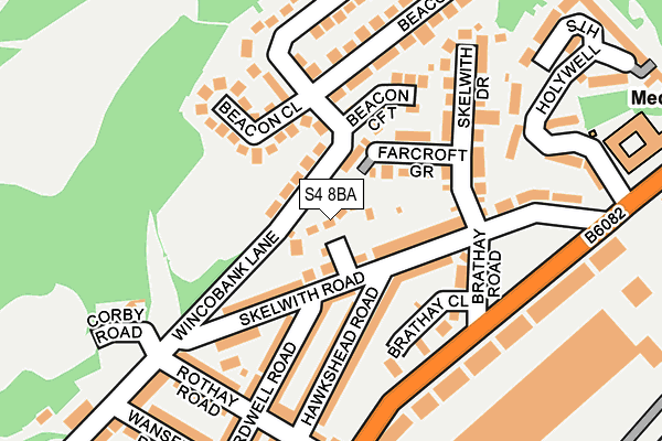 S4 8BA map - OS OpenMap – Local (Ordnance Survey)
