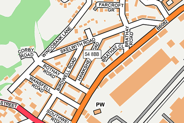 S4 8BB map - OS OpenMap – Local (Ordnance Survey)