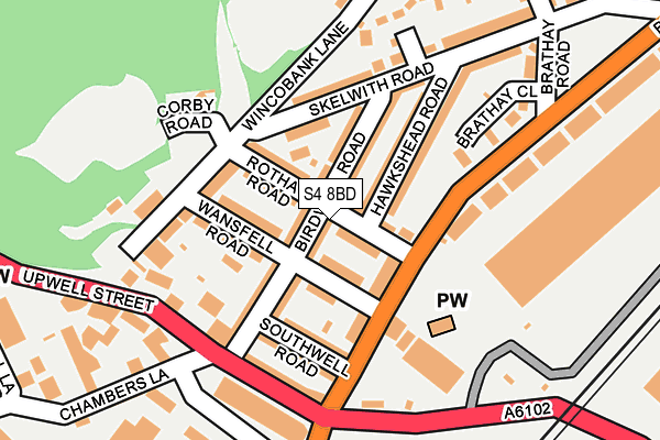 S4 8BD map - OS OpenMap – Local (Ordnance Survey)