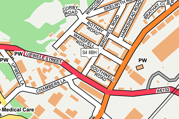 S4 8BH map - OS OpenMap – Local (Ordnance Survey)