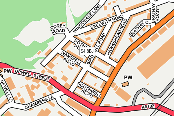 S4 8BJ map - OS OpenMap – Local (Ordnance Survey)