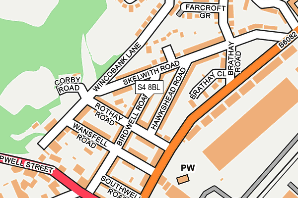S4 8BL map - OS OpenMap – Local (Ordnance Survey)
