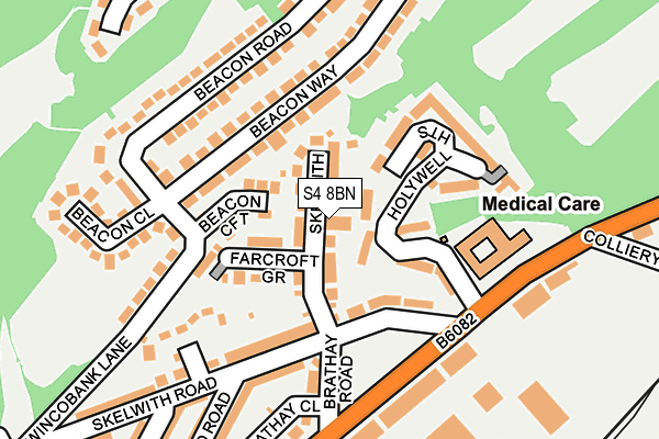 S4 8BN map - OS OpenMap – Local (Ordnance Survey)