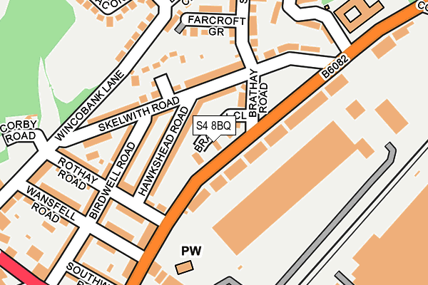 S4 8BQ map - OS OpenMap – Local (Ordnance Survey)