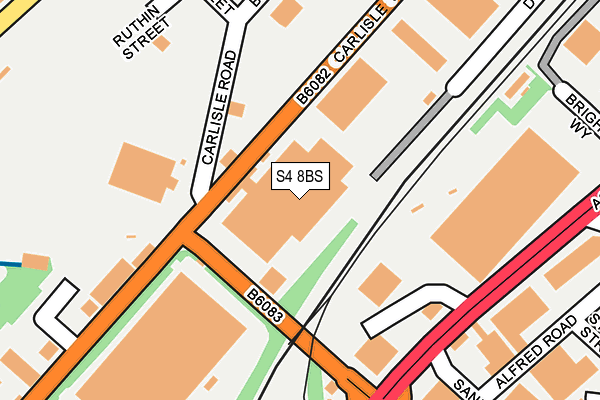 S4 8BS map - OS OpenMap – Local (Ordnance Survey)