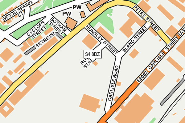 S4 8DZ map - OS OpenMap – Local (Ordnance Survey)