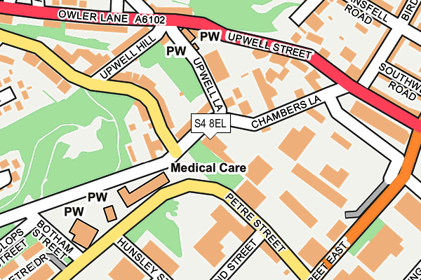 S4 8EL map - OS OpenMap – Local (Ordnance Survey)