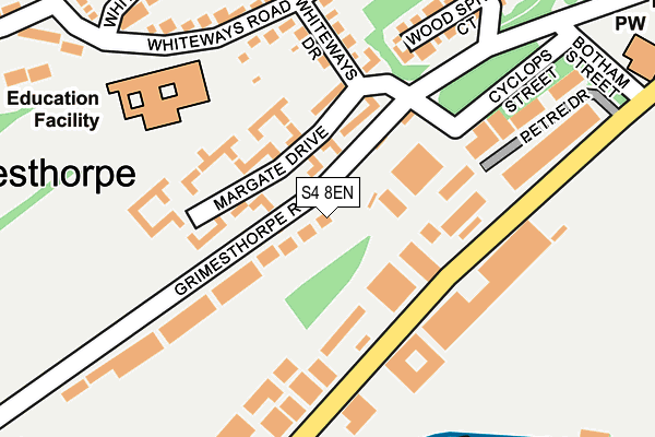 S4 8EN map - OS OpenMap – Local (Ordnance Survey)