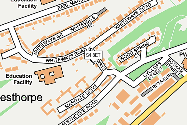 S4 8ET map - OS OpenMap – Local (Ordnance Survey)