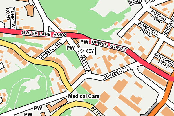 S4 8EY map - OS OpenMap – Local (Ordnance Survey)