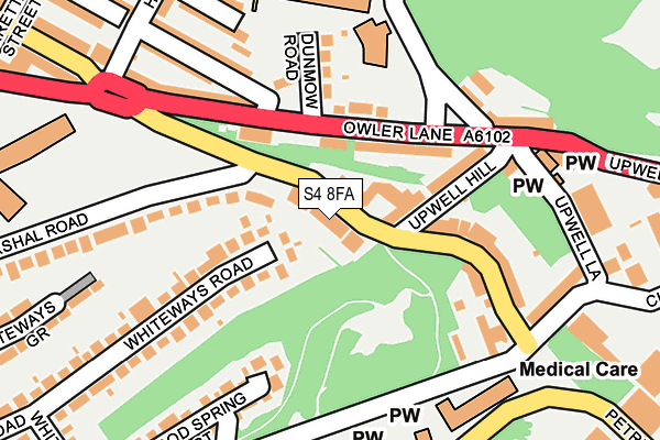 S4 8FA map - OS OpenMap – Local (Ordnance Survey)