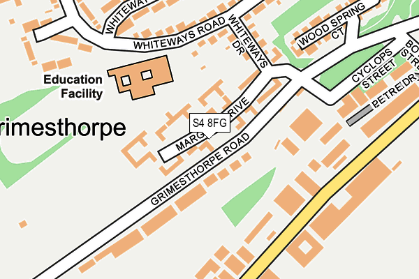 S4 8FG map - OS OpenMap – Local (Ordnance Survey)