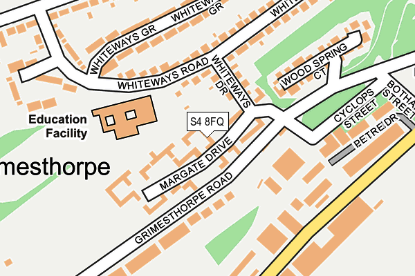 S4 8FQ map - OS OpenMap – Local (Ordnance Survey)