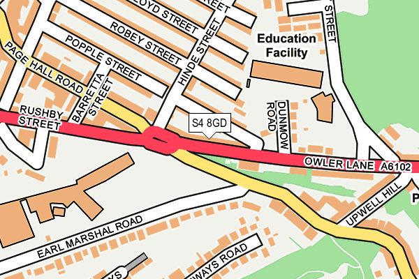 S4 8GD map - OS OpenMap – Local (Ordnance Survey)