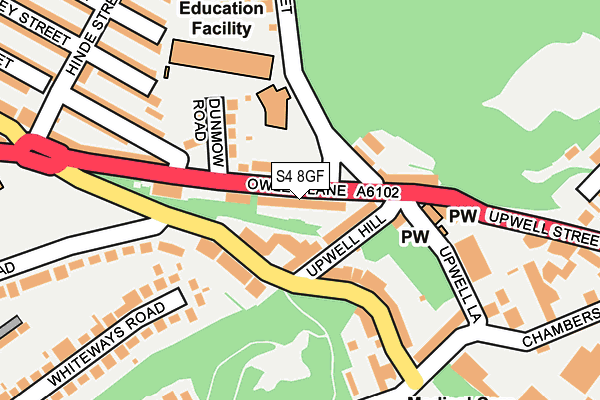 S4 8GF map - OS OpenMap – Local (Ordnance Survey)