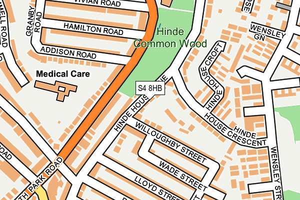S4 8HB map - OS OpenMap – Local (Ordnance Survey)