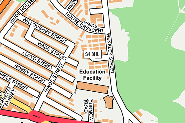 S4 8HL map - OS OpenMap – Local (Ordnance Survey)