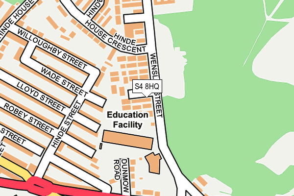 S4 8HQ map - OS OpenMap – Local (Ordnance Survey)