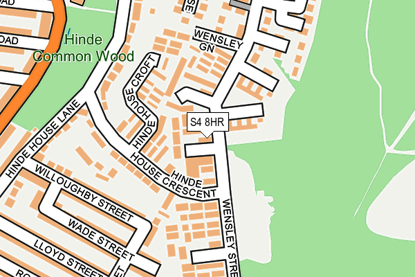 S4 8HR map - OS OpenMap – Local (Ordnance Survey)
