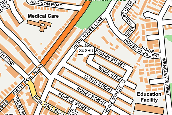 S4 8HU map - OS OpenMap – Local (Ordnance Survey)